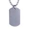 Tungsten Engravable Dog Tag Pendant w/ Bead Chain