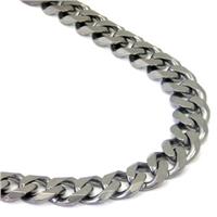 Italian Cut Titanium 10MM Curb Necklace Chain