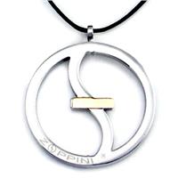 Zoppini Stainless Steel Pendant w/ 18K Gold Inlay (Large)