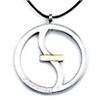 Zoppini Stainless Steel Pendant w/ 18K Gold Inlay (Large)