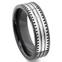 2nd Generation Tungsten Carbide Two Tone Milgrain Wedding Band Ring