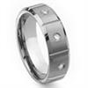 Tungsten Carbide Diamond Wedding Band Ring w/ Grooves 8mm