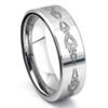 Tungsten Carbide Laser Engraved Tribal Wedding Band Ring