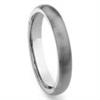 Tungsten Carbide 4mm Brushed Dome Wedding Band Ring