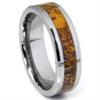 Tungsten Carbide Brown Riverstone Inlay Wedding Band Ring