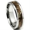 Tungsten Carbide Earth Riverstone Inlay Wedding Band Ring