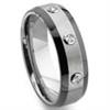 Tungsten Carbide Diamond Two-Tone  Wedding Band Ring