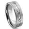 Tungsten Carbide Diamond Ribbed Wedding Band Ring