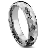 VENUS Tungsten Carbide 6MM Faceted Wedding Band Ring