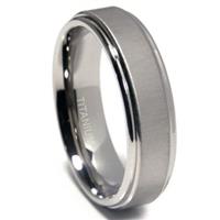 Titanium 7mm Satin Finish Round Edges Wedding Band Ring