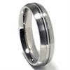 Titanium 6mm Ribbed Matte Dome Wedding Band Ring