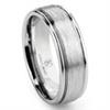 Cobalt XF Chrome 8MM Italian Di Seta Finish Newport Ribbed Edges Wedding Band Ring