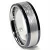 Cobalt XF Chrome 8MM Italian Di Seta Finish Two-Tone Flat Wedding Band Ring