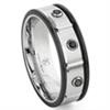 Cobalt XF Chrome 8MM Two Tone Black Diamond Wedding Band Ring