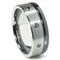 Tungsten Carbide Black Diamond Wedding Band Ring