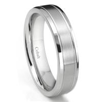 Cobalt XF Chrome 6MM Newport Beveled Wedding Band Ring