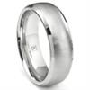 Cobalt XF Chrome 8MM Satin Finish Dome Wedding Band Ring w/ Beveled Edges
