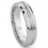 Cobalt XF Chrome 6MM Ribbed Wedding Band Ring w/ Beveled Edges