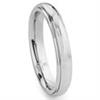 Cobalt XF Chrome 4MM Dome Wedding Band Ring w/ Raised Center