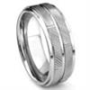 Tungsten Carbide Diamond Cut Wedding Band Ring