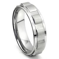 Tungsten Carbide 7MM Coin Edge Wedding Band Ring