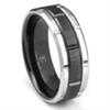 Cobalt XF Chrome 8MM Two-Tone Horizontal Satin Finish Wedding Band Ring