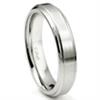 Cobalt XF Chrome 5MM Brush Center Wedding Band Ring w/ High Polish Stepped Edges