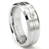 Cobalt Chrome 8MM Solitaire Grooved Diamond Wedding Band Ring