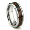 Tungsten Carbide Crimson Riverstone Inlay Wedding Band Ring
