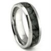 Tungsten Carbide Grey Metamorphic stone Inlay Dome Wedding Band Ring
