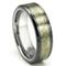 Tungsten Carbide Golden Meteorite Inlay Wedding Band Ring