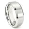White Tungsten Carbide 8MM Beveled Wedding Band Ring
