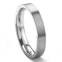 Titanium 3mm Satin Finish Flat Wedding Band Ring