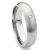 Titanium 6mm Solitaire Diamond Satin Finish Dome Wedding Band Ring