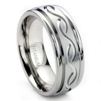 Titanium 8MM Celtic Newport Wedding Band Ring