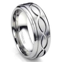 Titanium Celtic Infinity Eternity Wedding Band Ring