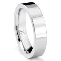 Cobalt XF Chrome 5MM Pipe Cut Flat Polished Wedding Band Ring