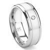 Cobalt XF Chrome 8MM Solitaire Diamond Newport Wedding Band Ring