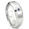 Cobalt XF Chrome 8MM Solitaire Sapphire Beveled Wedding Band Ring