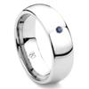 Cobalt XF Chrome 8MM Solitaire Sapphire Dome Wedding Band Ring