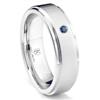 Cobalt XF Chrome 8MM Solitaire Sapphire Wedding Band Ring w/ Raised Center