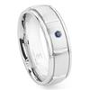 Cobalt XF Chrome 8MM Solitaire Sapphire Newport Dome Wedding Band Ring w/ Grooves