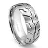 Titanium 8MM Tire Tread Dome Wedding Band Ring