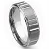 Tungsten Carbide Diamond Cut Horizontal Groove Wedding Band Ring