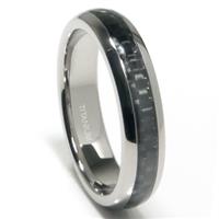 Titanium 5MM Carbon Fiber Inlay Band Ring