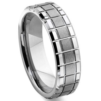 Tungsten Carbide Mechanic Design Wedding Band Ring